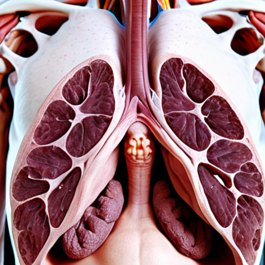 **AI-assisted lung nodule diagnosis:** A medical scan showing a lung nodule being analyzed by an AI, highlighting the nodule and providing a diagnostic report. Focus on advanced technology and precision.