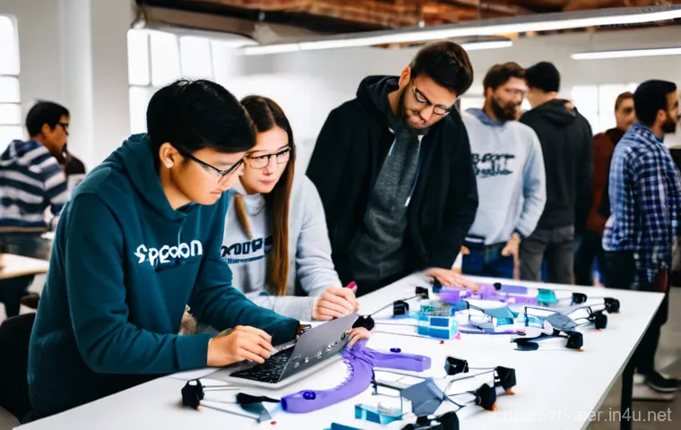 AI 관련 컨퍼런스와 참여 효과 - **Global AI Summit: The Future Unveiled**
    "A grand, futuristic convention center bustling with a...