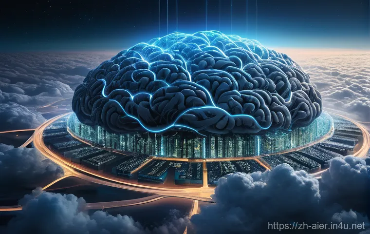 AI 기술과 클라우드 서비스 통합 - **Prompt: "AI as the Intelligent Core of Cloud Infrastructure"**
    A highly stylized, sci-fi-inspi...