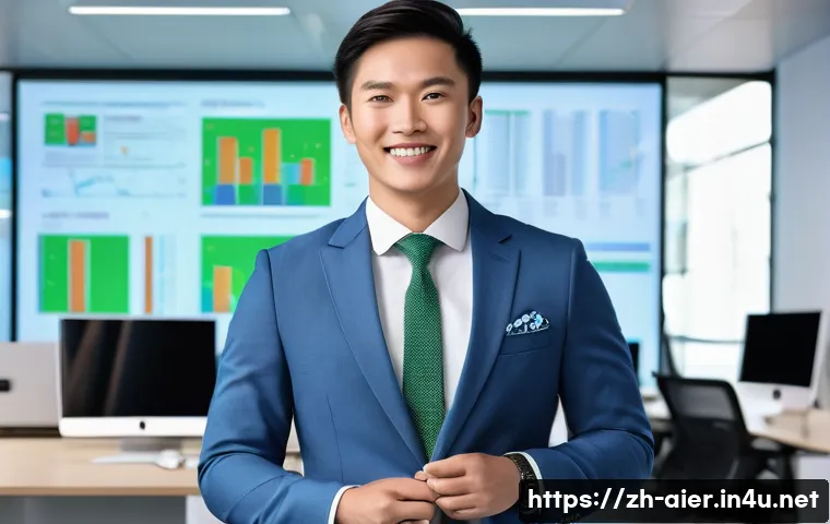 인공지능 자격시험 필기 대비 - **AI Career Milestone:** A confident young professional, of East Asian descent, dressed in a sharp b...