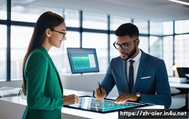 AI 관련 취업 시장 트렌드 - **Prompt:** A diverse group of young professionals (two men, two women, various ethnicities, all wea...