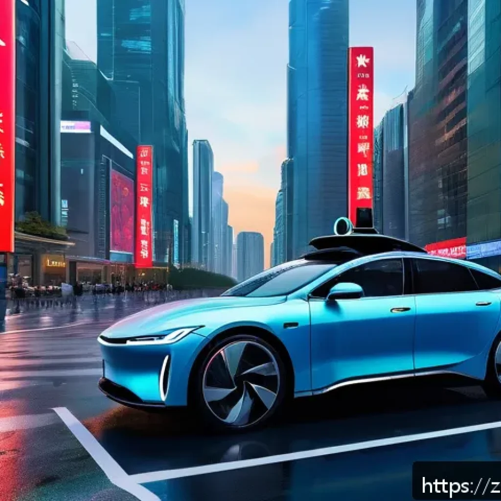 인공지능 프로젝트 사례 분석 - A futuristic autonomous driving scene showcasing multi-sensor fusion technology: a sleek self-drivin...