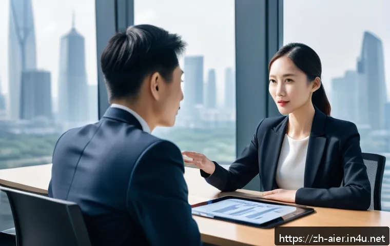 AI 전문가의 협상 스킬 향상 - A modern corporate negotiation scene set in a sleek conference room with large windows showing a cit...