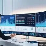 AI 기술을 활용한 비즈니스 프로세스 자동화 - A modern corporate office scene showcasing AI-driven automation enhancing operational efficiency: di...