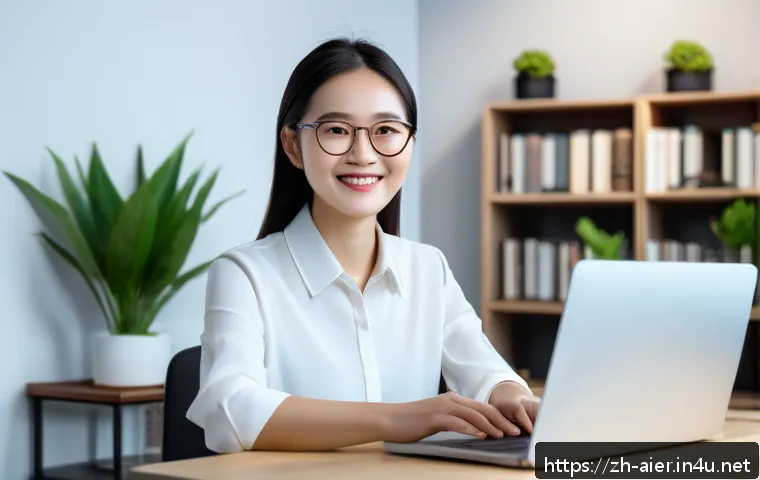 AI 관련 취업 면접 예상 질문 - A modern office setting with a confident young Chinese professional woman wearing business casual at...